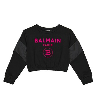 Cropped-Sweatshirt aus einem Baumwollgemisch | Balmain Kids