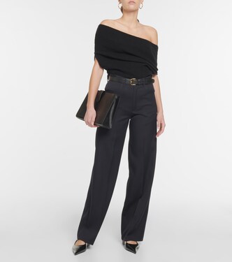 Mathilde Ribbed Knit Off Shoulder Top - Ruby main image 1