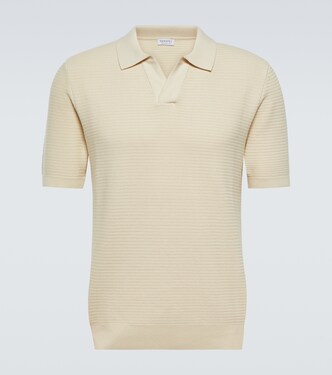 Textured cotton polo shirt | Sunspel