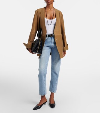 Twisted Seam mid-rise straight jeans in blue - Toteme | Mytheresa