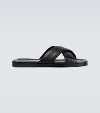 Greca leather slides | Versace