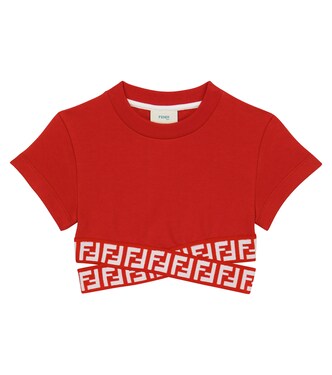 Top cropped FF in jersey di cotone | Fendi Kids