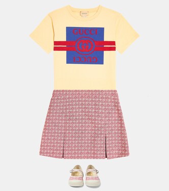 Cotton jersey T-shirt in beige - Gucci Kids | Mytheresa 