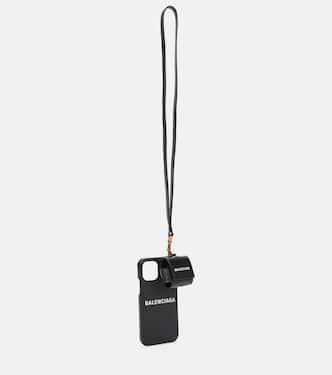 Logo leather phone case | Balenciaga