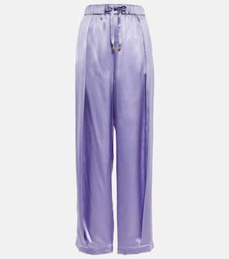 High-rise wide-leg silk satin pants | Loewe