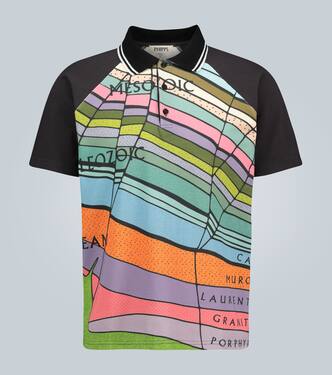 Geological printed raglan polo shirt | Phipps