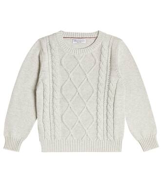 Cable-knit cotton sweater | Brunello Cucinelli Kids