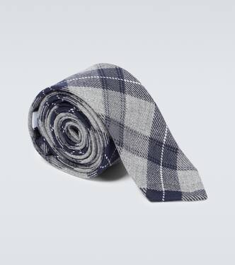 Checked knit wool tie | Thom Browne