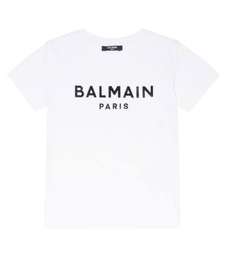 Camiseta de punto fino de algodón | Balmain Kids
