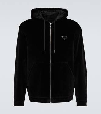 Velour hooded sweatshirt | Prada