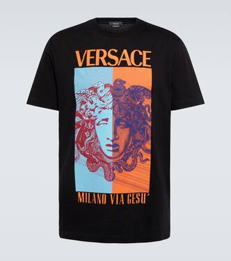 Printed cotton T-shirt | Versace