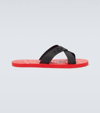 Loubi Cross rubber slides | Christian Louboutin