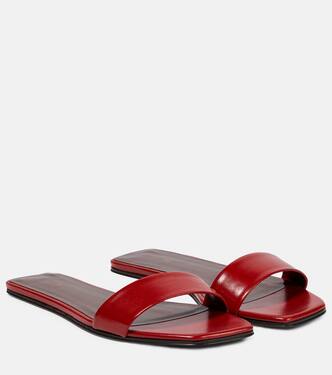 Chocolate leather flats | The Row