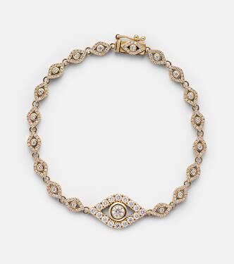 Pulsera Evil Eye de oro de 14ct con diamantes | Sydney Evan