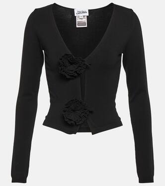 Flower-appliqué cropped cardigan | Jean Paul Gaultier
