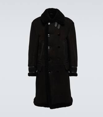 Shearling-trimmed leather coat | Tom Ford