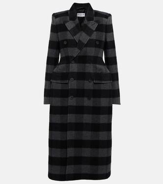 Hourglass checked wool coat | Balenciaga