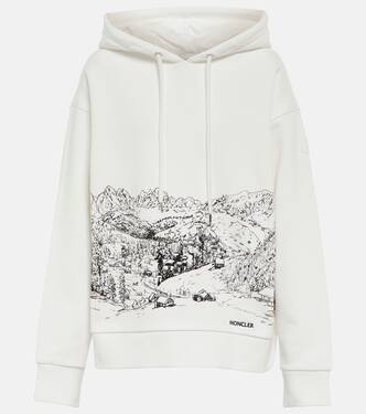 Printed cotton jersey hoodie | Moncler