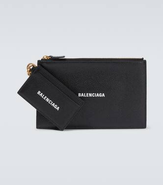 Leather pouch with card holder | Balenciaga