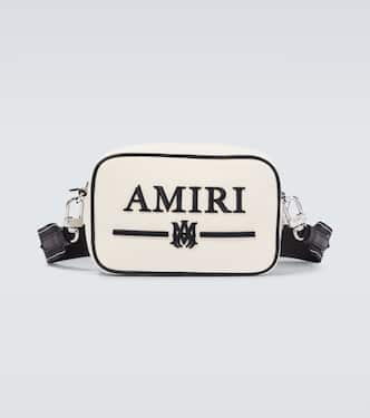 Embroidered cotton canvas shoulder bag | Amiri