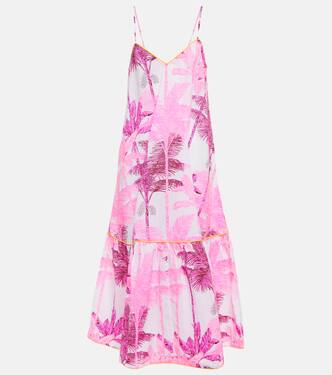 Printed cotton slip midi dress | Juliet Dunn