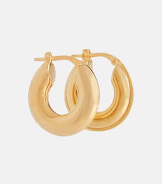 Gold-plated sterling silver hoop earrings | Bottega Veneta