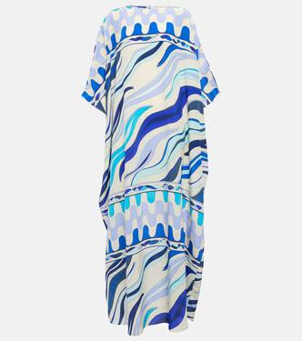 Caftán en sarga de seda estampado | Pucci