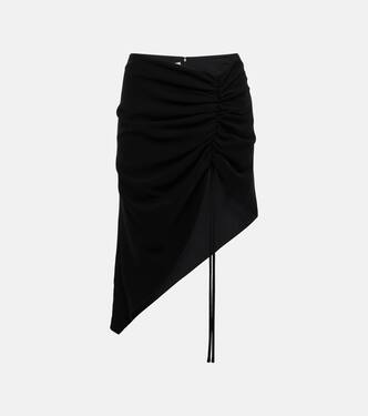 Asymmetric crêpe midi skirt | Mônot