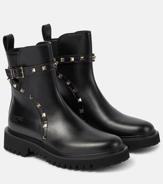 Rockstud leather combat boots | Valentino Garavani
