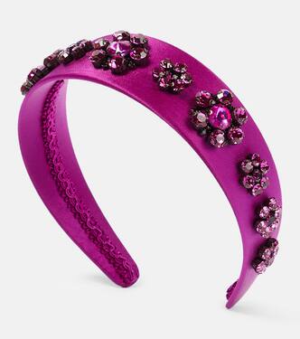 Crystal-embellished satin headband | Erdem