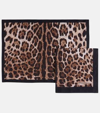 Leopardo linen placemat and napkin set | Dolce&Gabbana Casa