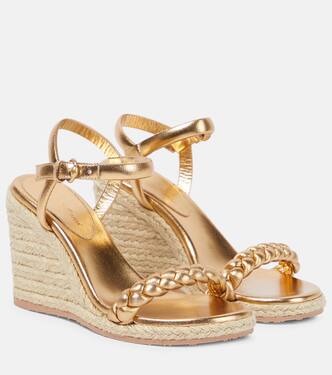 Cruz metallic leather wedge espadrilles | Gianvito Rossi