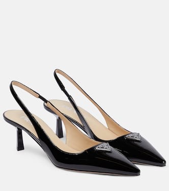 Slingback-Pumps aus Lackleder | Prada