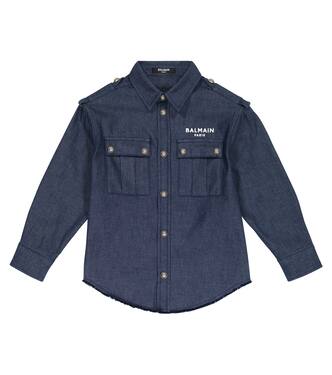 Logo denim shirt | Balmain Kids