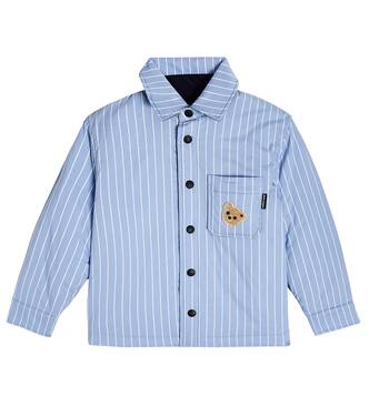 Striped cotton-blend shirt jacket | Palm Angels Kids