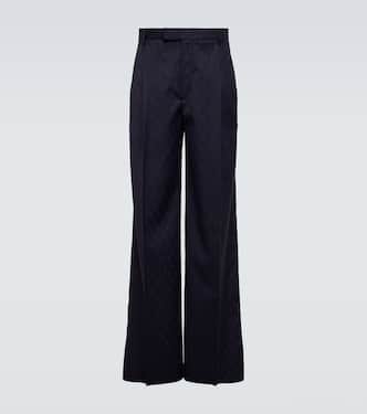 Horsebit striped wide-leg wool pants | Gucci