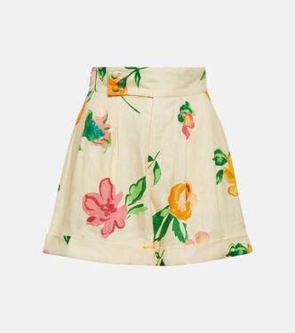 High-Rise Shorts aus Leinen | Alémais