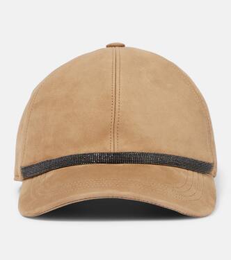 Verzierte Baseballcap aus Veloursleder | Brunello Cucinelli