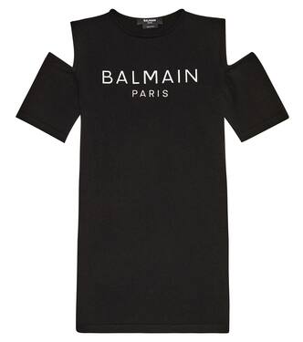 Logo露肩连衣裙 | Balmain Kids