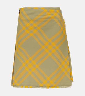 Minigonna in misto lana a quadri | Burberry