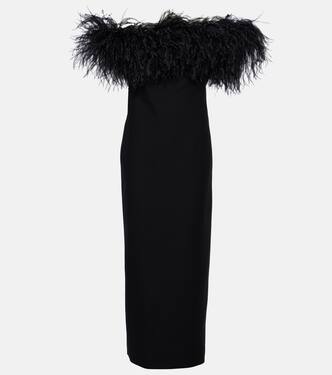 Crêpe Couture feather-trimmed gown | Valentino