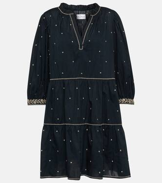 Kiley embroidered cotton minidress | Velvet