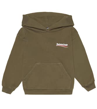 Embroidered cotton fleece hoodie | Balenciaga Kids