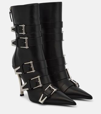 Bottines Pin-Point Buckle en cuir | Versace