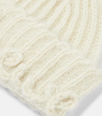 Beanie aus einem Mohairgemisch in Weiß - Loewe | Mytheresa