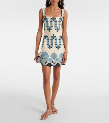 Sophia printed cotton minidress in multicoloured - La Double J 
