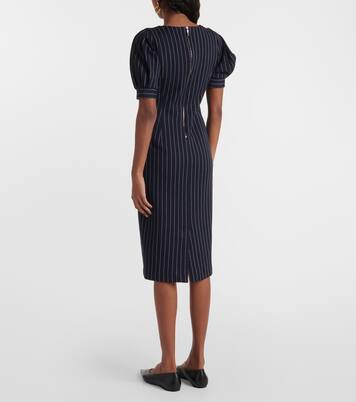 Tunica striped cotton-blend midi dress in blue - Max Mara | Mytheresa 