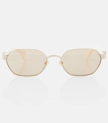 Running Mini rectangular sunglasses in pink - Gucci | Mytheresa