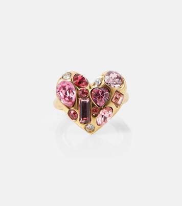 Ring Gemstone Heart mit Kristallen in Pink - Oscar De La Renta  