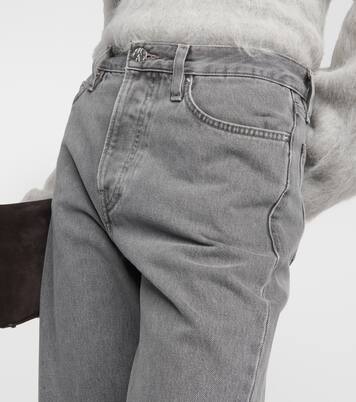 Twisted straight jeans in grey - Toteme | Mytheresa